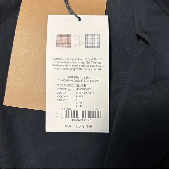 Burberry Quinn Black Bra Top Women’s Size Large - Picture 8 of 10